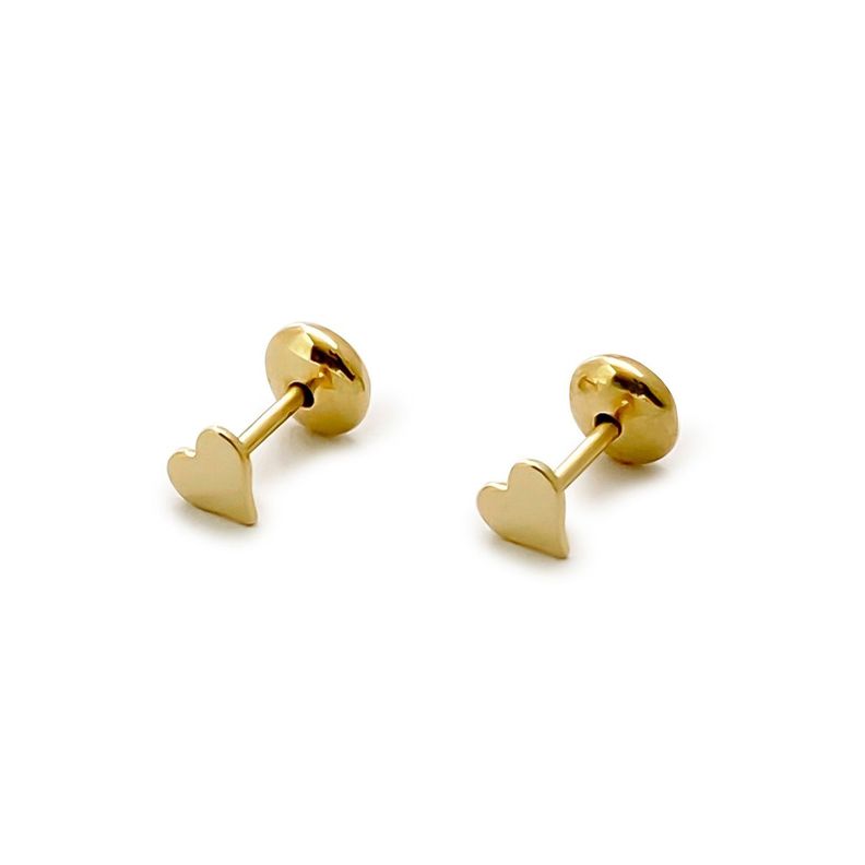 Aros Bebé Corazón 4mm Enchapado Oro 18K-1