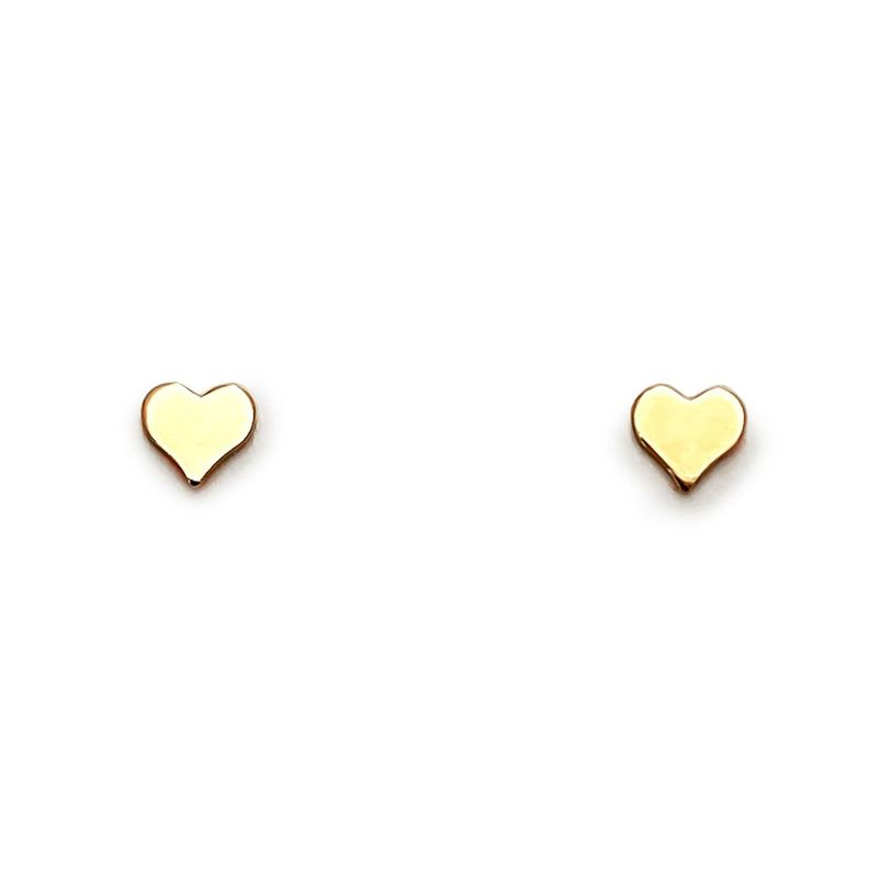 Aros Bebé Corazón 4mm Enchapado Oro 18K-0