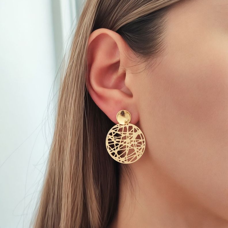 Aros Ari Redondos Enchapado Oro 18K-2