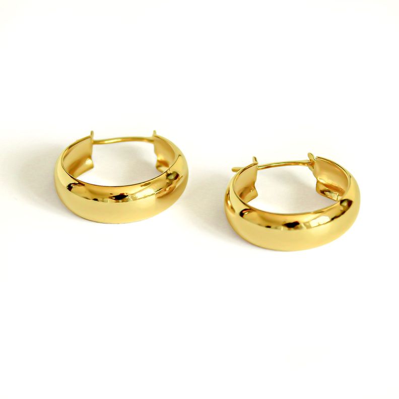 Aros Amparo Argolla Bote 20mm Enchapado Oro 18K-0