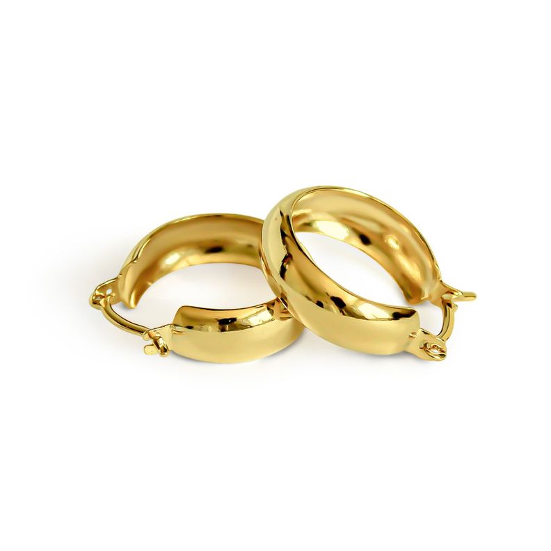 Aros Amparo Argolla Bote 20mm Enchapado Oro 18K-1