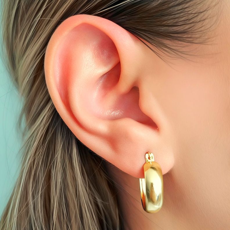 Aros Amparo Argolla Bote 20mm Enchapado Oro 18K-4