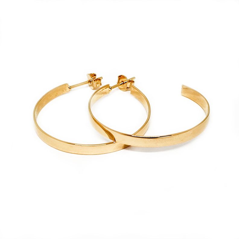 Aros Argollas 30mm Enchapado Oro 18K-1