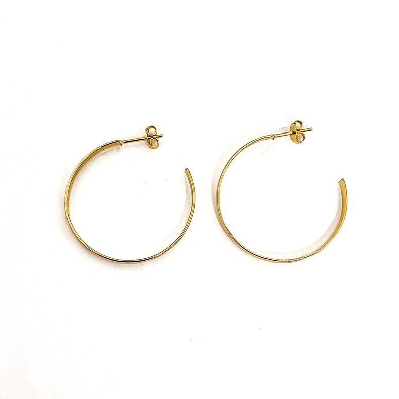 Aros Argollas 30mm Enchapado Oro 18K-0