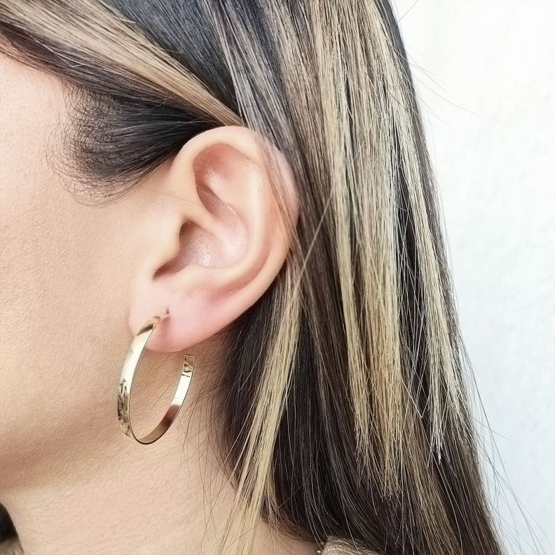 Aros Argollas 30mm Enchapado Oro 18K-3