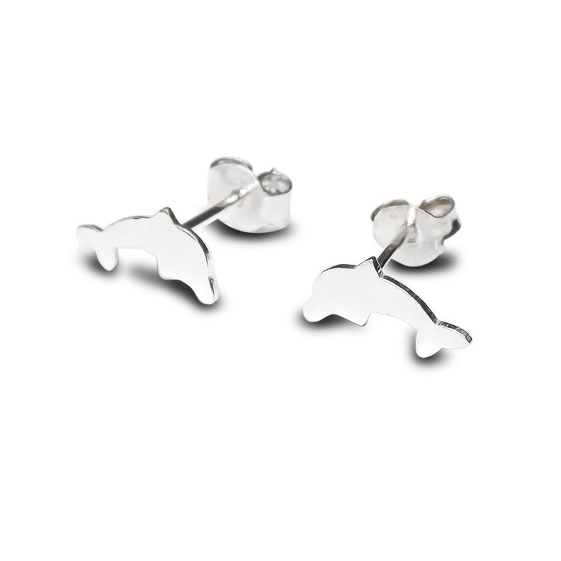 Aros Delfin Plano Mini Plata Fina 925