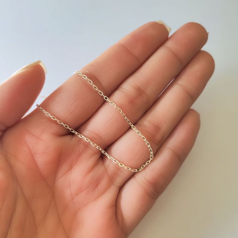 Cadena Eslabón 2x1mm Limada 45cm Plata Fina 925-2
