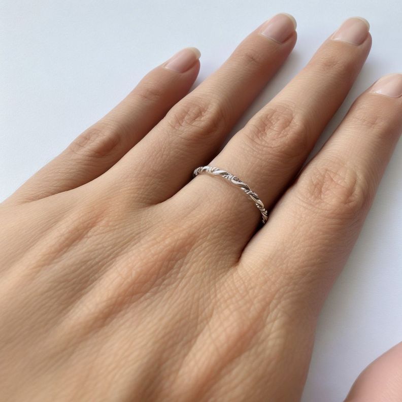Anillo Argolla Trenzado #15 Plata Fina 925-2