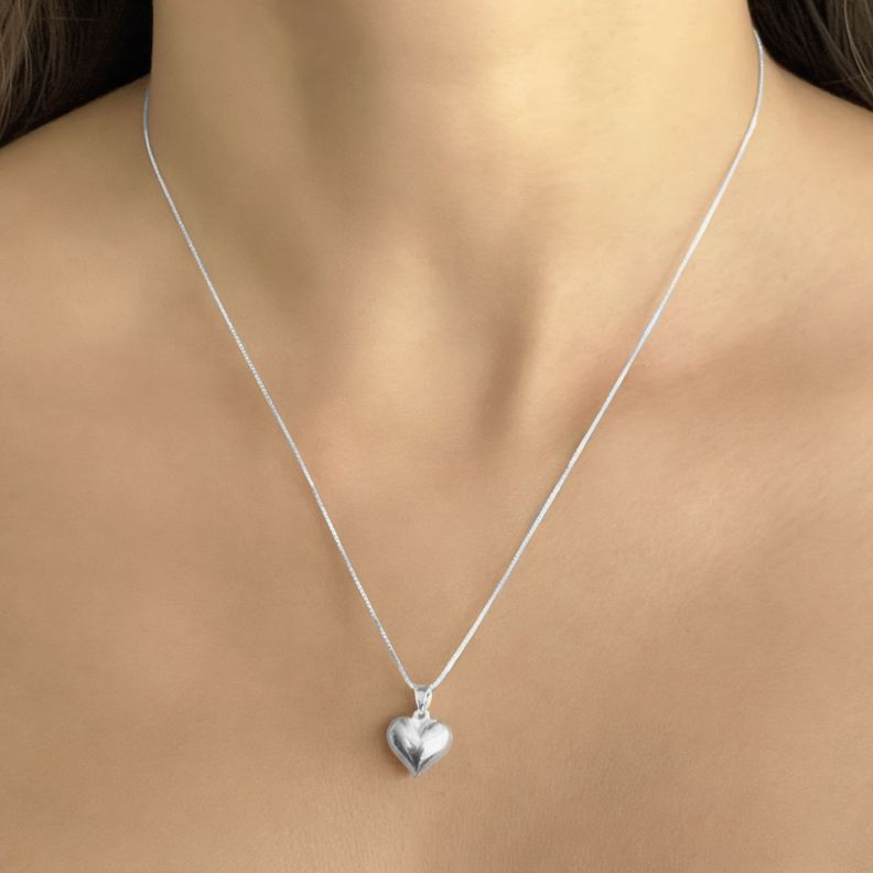 Collar Amor Corazón Plata Fina 925-1