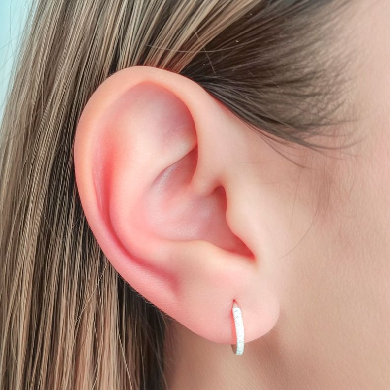 Aros Argolla Circón Bisagra 12mm Plata Fina 925-3