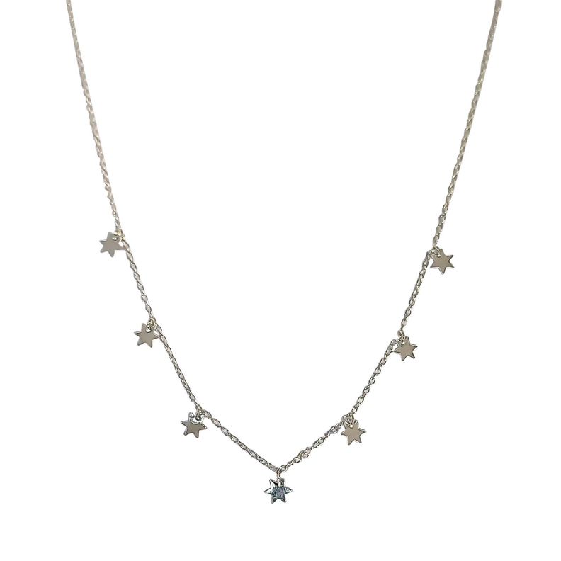 Collar Choker Elisa 7 Estrellas Plata Fina 925-0