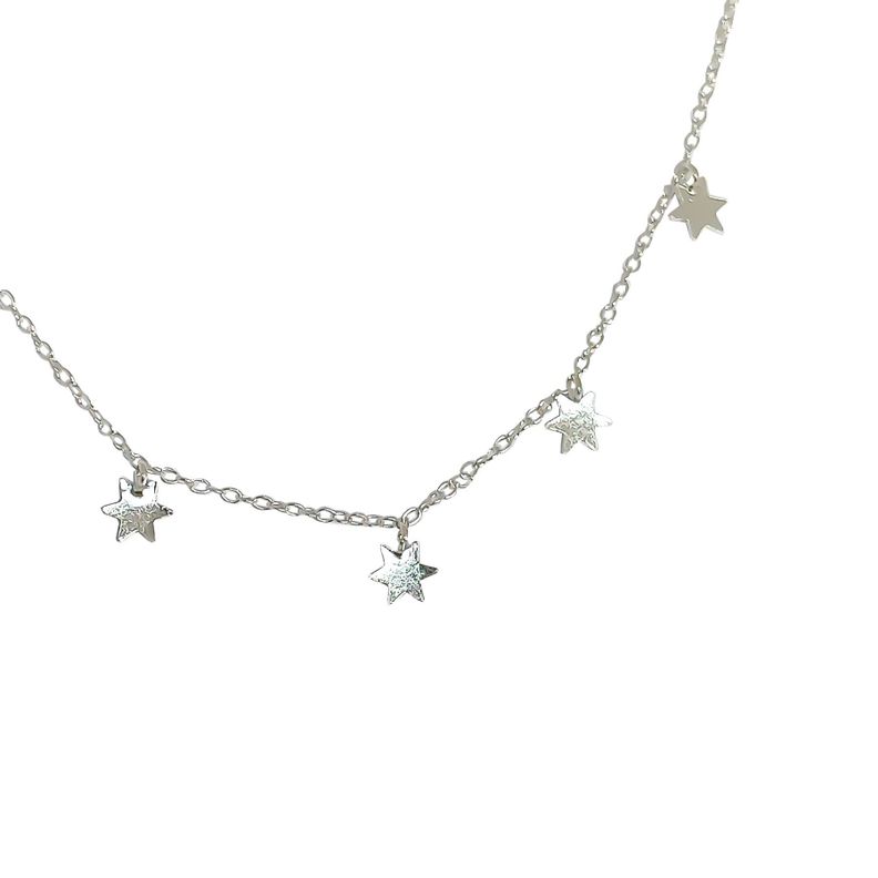 Collar Choker Elisa 7 Estrellas Plata Fina 925-1