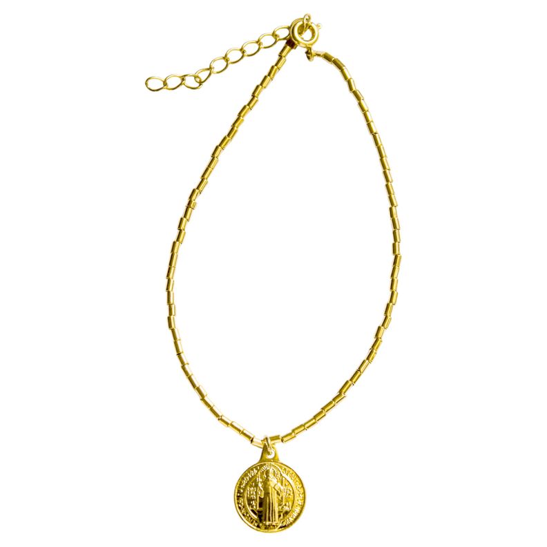 Pulsera Mostacilla San Benito Enchapado Oro 18K-0