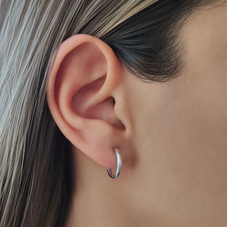 Aros Argolla 13mm Plata Fina 925-1