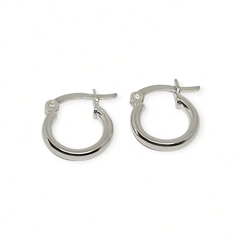 Aros Argollas 12mm Plata Fina 925-0