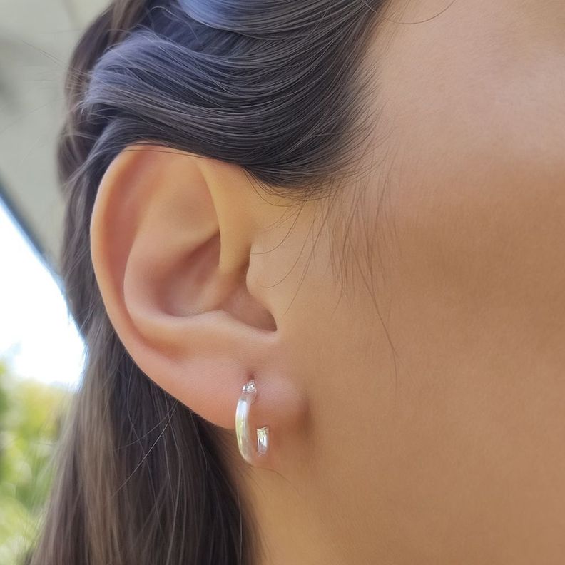Aros Argollas 12mm Plata Fina 925-1