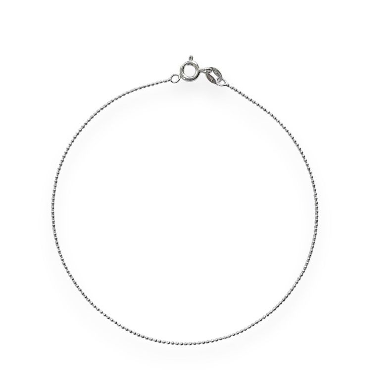 Tobillera Bolitas 24cm Plata Fina 925-0