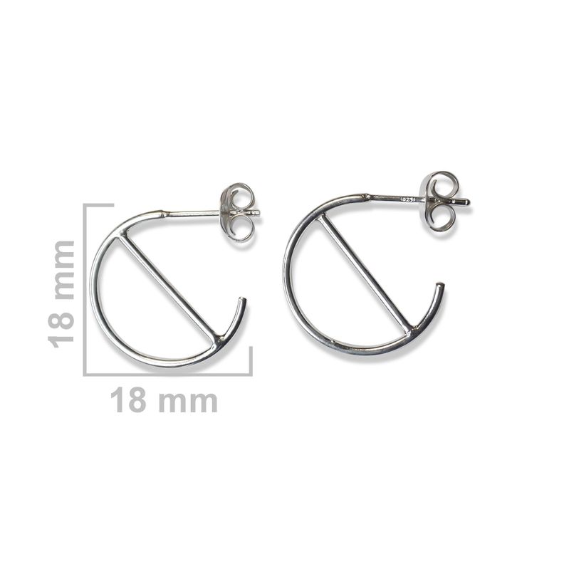 Aros Argolla Barra 18mm Plata Fina 925-1
