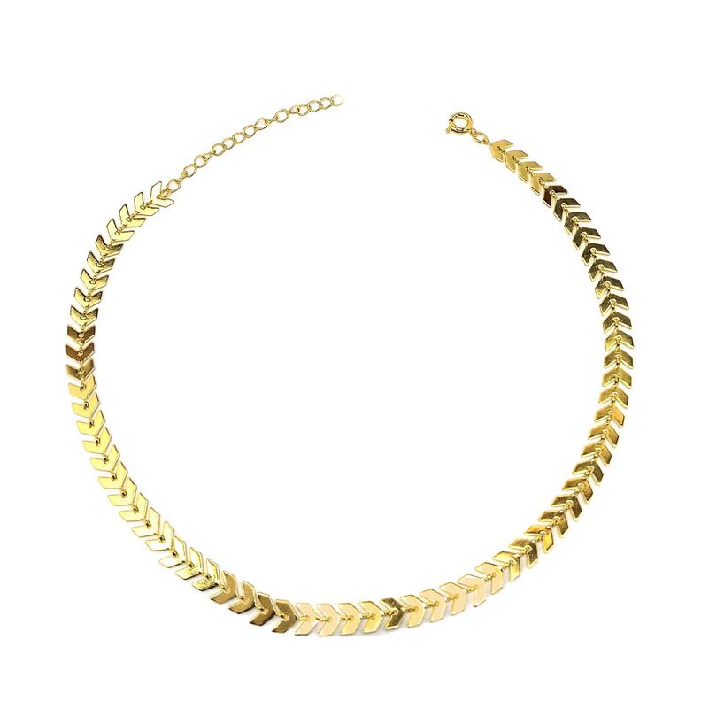 Collar Choker Flecha Enchapado Oro 18K-0