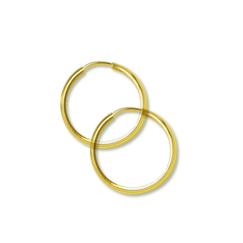 Aros Argollas 18mm Enchapado Oro 18K-0