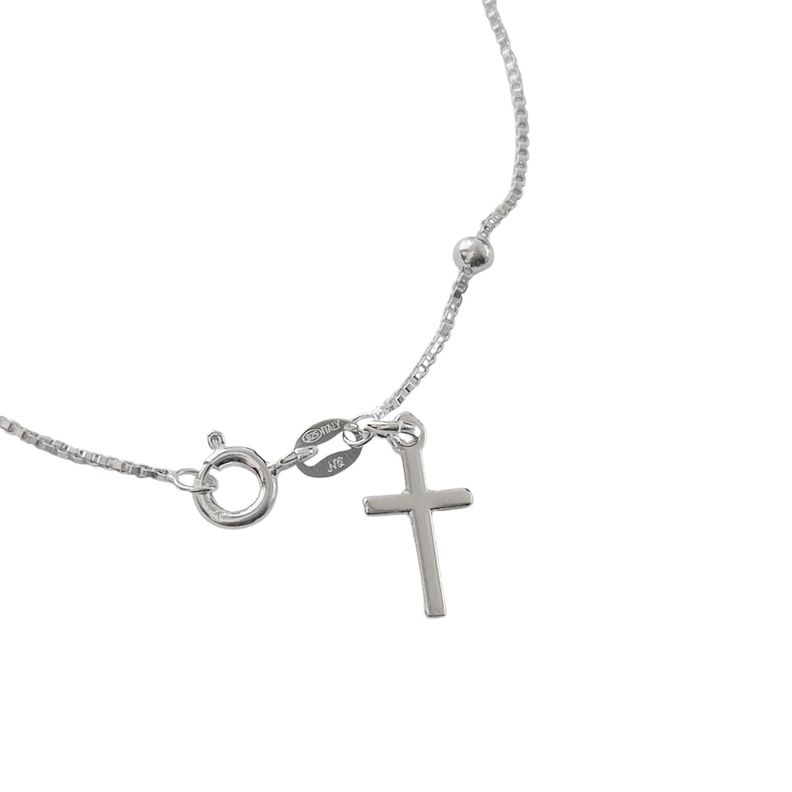 Pulsera Denario Cruz Plata Fina 925-1
