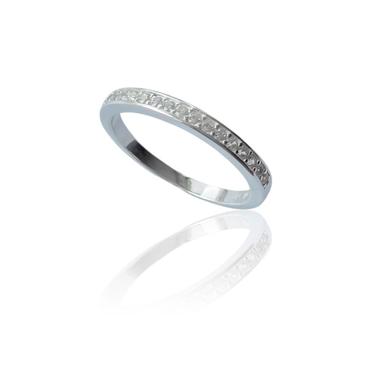 Anillo Medio Cintillo Circón Dania Plata Fina 925-0