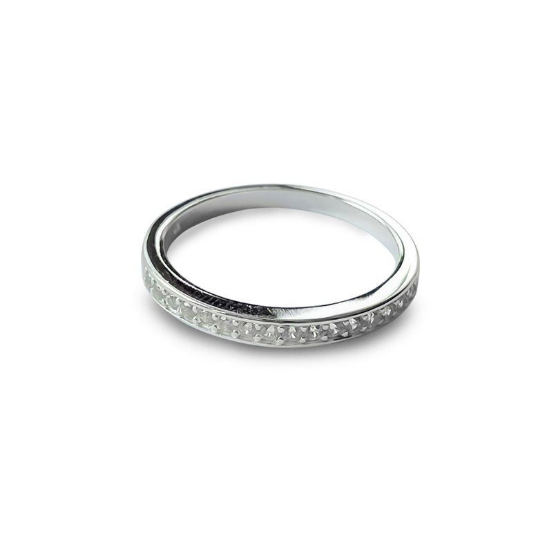 Anillo Medio Cintillo Circón Dania Plata Fina 925-1