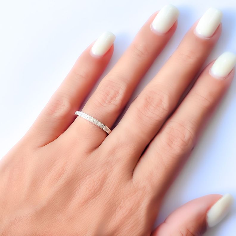 Anillo Medio Cintillo Circón Dania Plata Fina 925-2