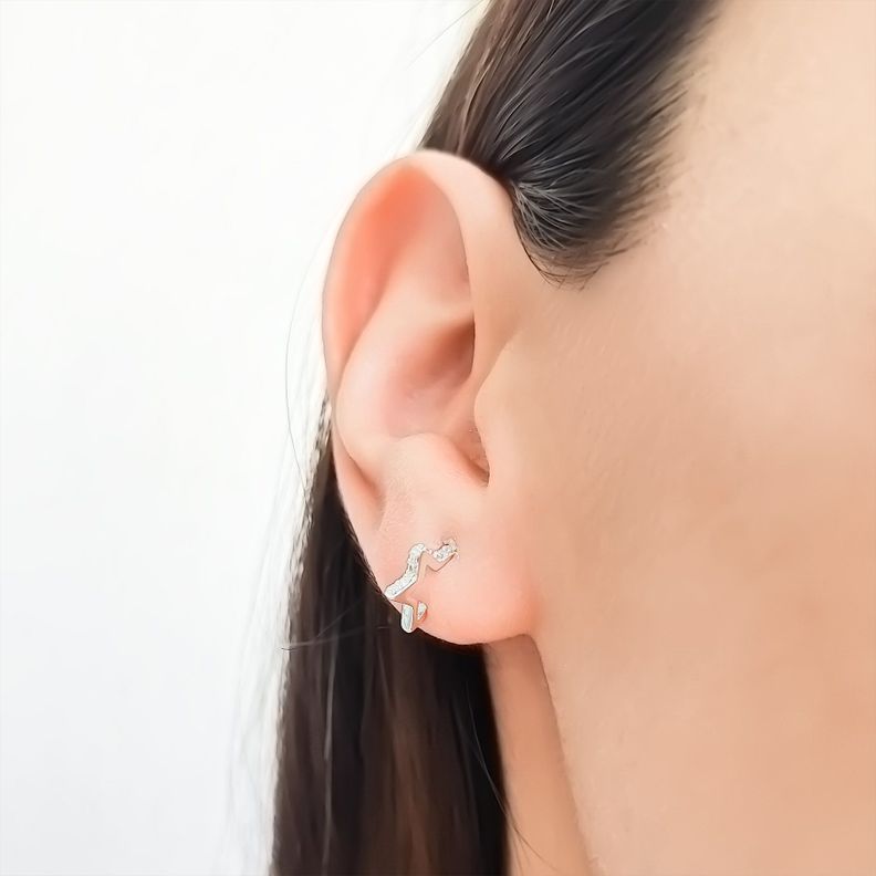 Aros Argolla Estrella Circón Plata Fina 925-5