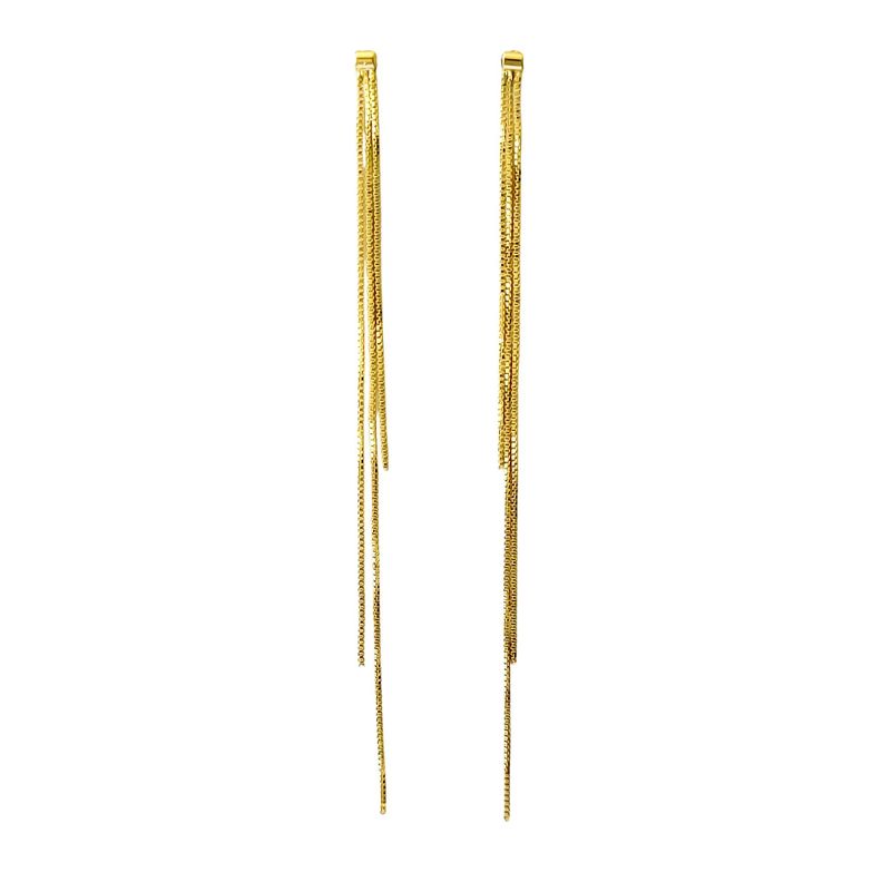Aros Cadena Veneciana Cassandra Enchapado Oro 18K-0