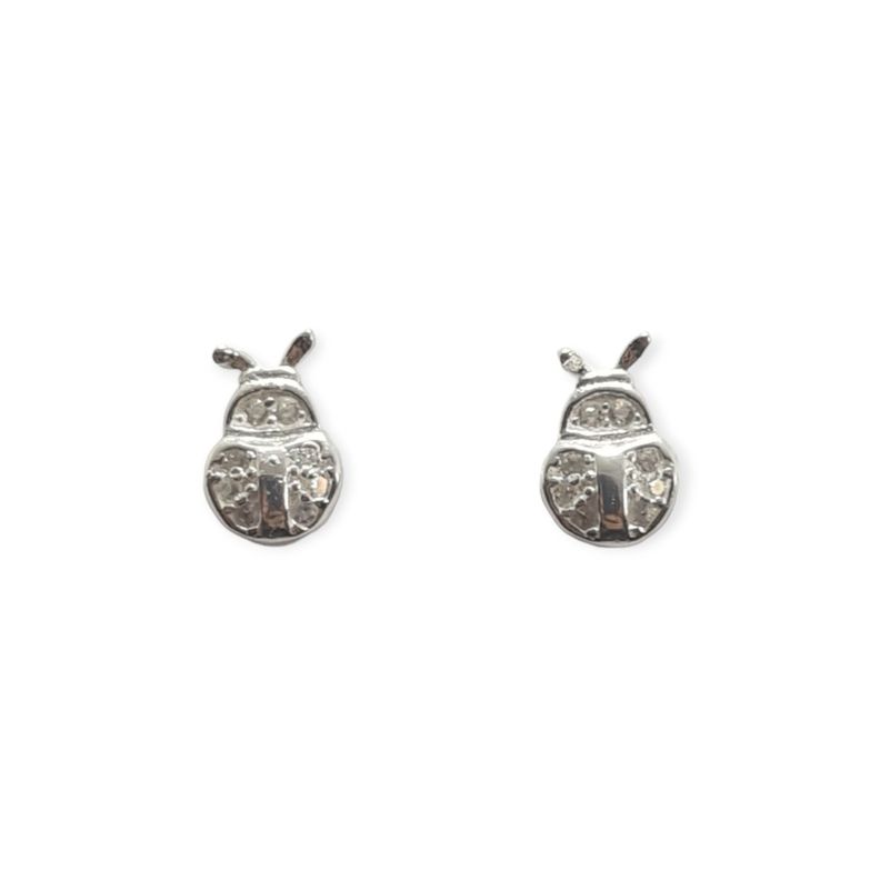 Aros Chinitas Circón Plata Fina 925-0