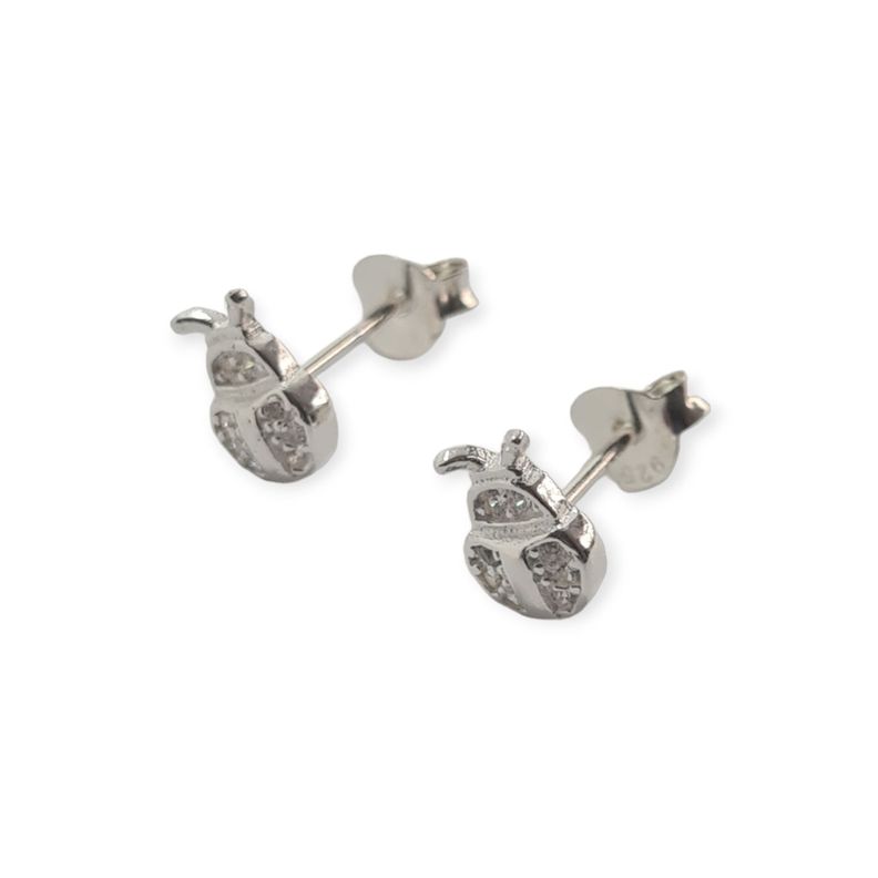 Aros Chinitas Circón Plata Fina 925-1
