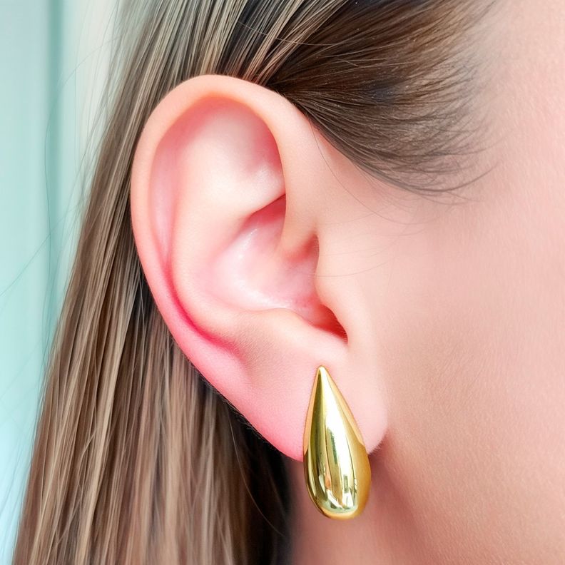 Aros Clip Gota Fina Enchapado Oro 18k-5