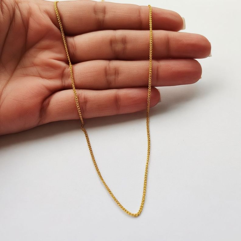 Cadena Grumet 60cm Enchapado Oro 18K-1