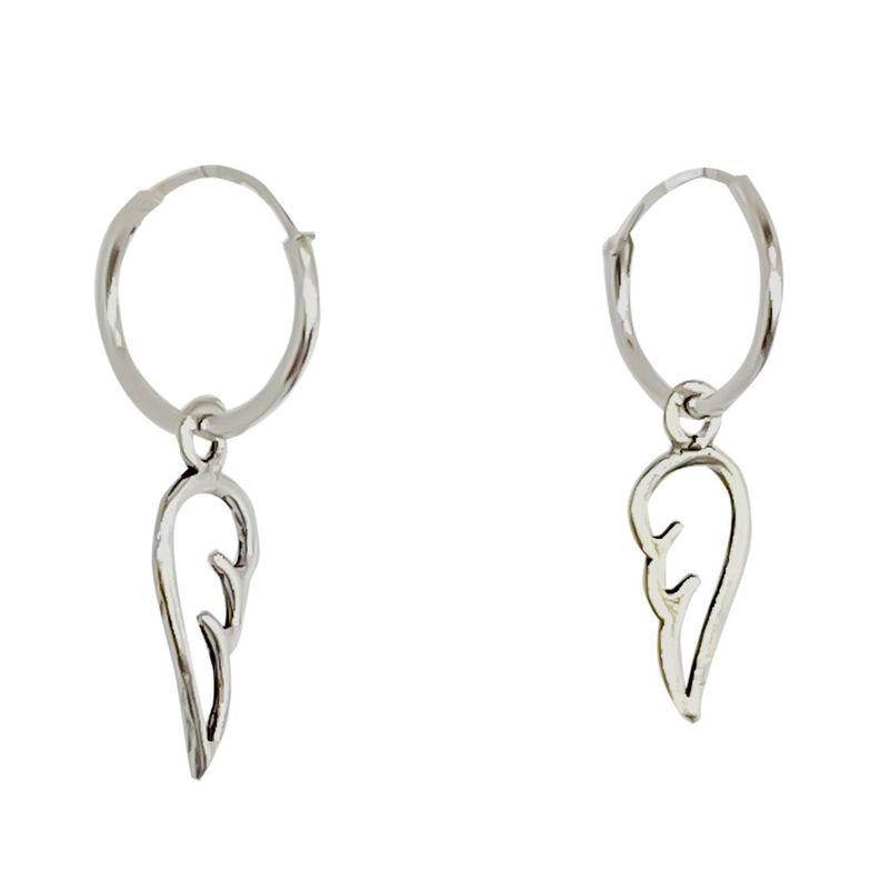 Aros Argolla Ala Calada Colgante Plata Fina 925-1