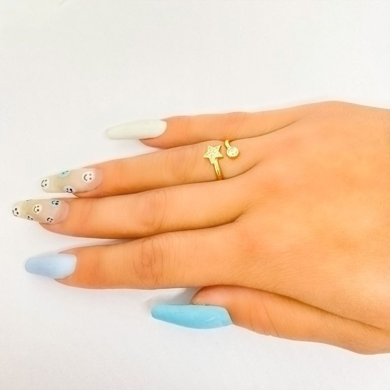 Anillo Luces Enchapado Oro 18K-1