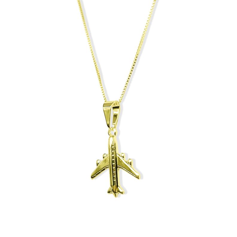 Collar Avion Enchapado Oro 18K