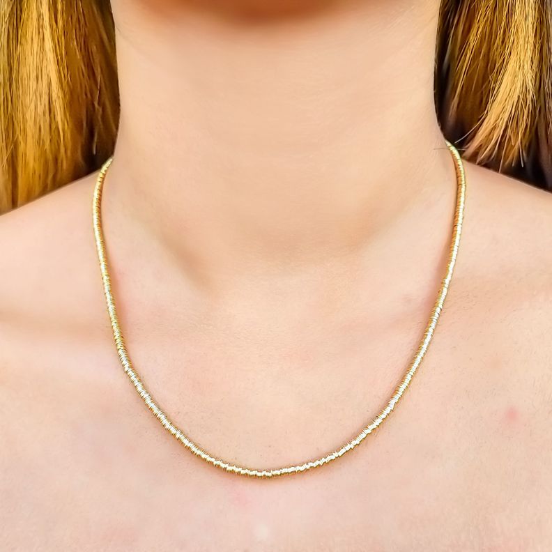 Collar mostacilla Enchapado Oro 18K 50cm-2