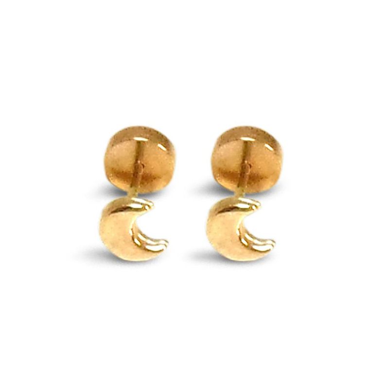 Aros Abridores Bebé Luna Laminado Oro 18K-0