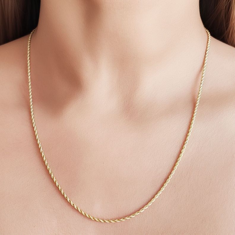 Cadena Turbillón Fino Enchapado Oro 18K-2