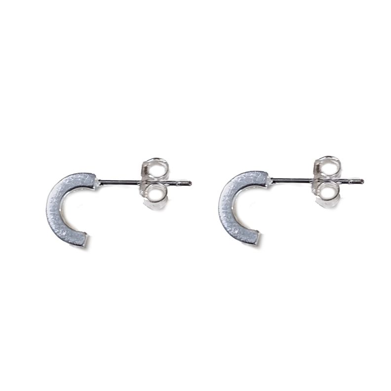 Aros Mini Media Argolla Circón Plata Fina 925-1