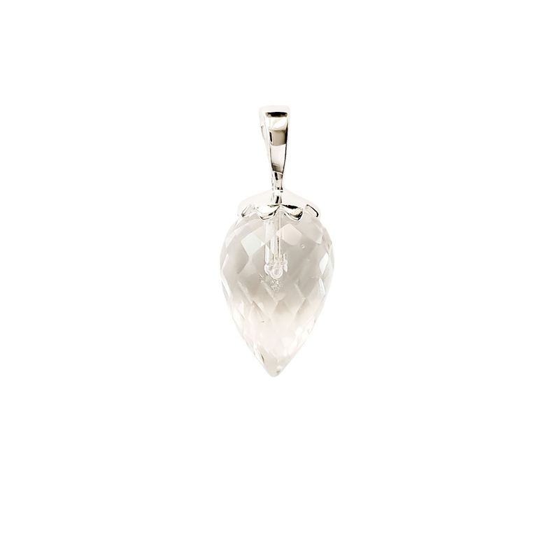 Colgante Péndulo Cuarzo Blanco Plata Fina 925-0