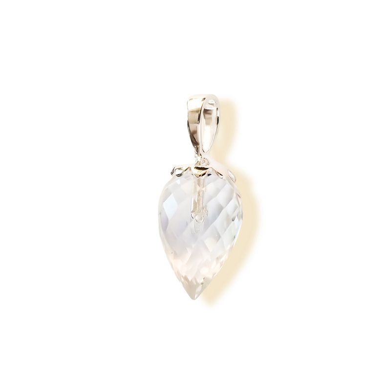 Colgante Péndulo Cuarzo Blanco Plata Fina 925-1