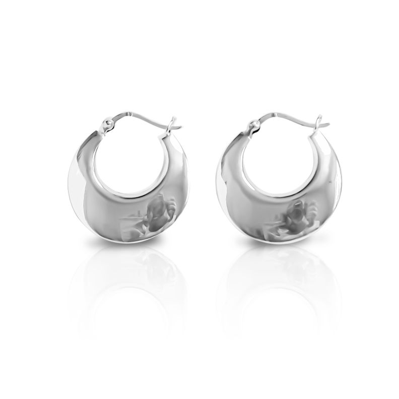 Aros Argolla Bote 25mm Plata Fina 925-0