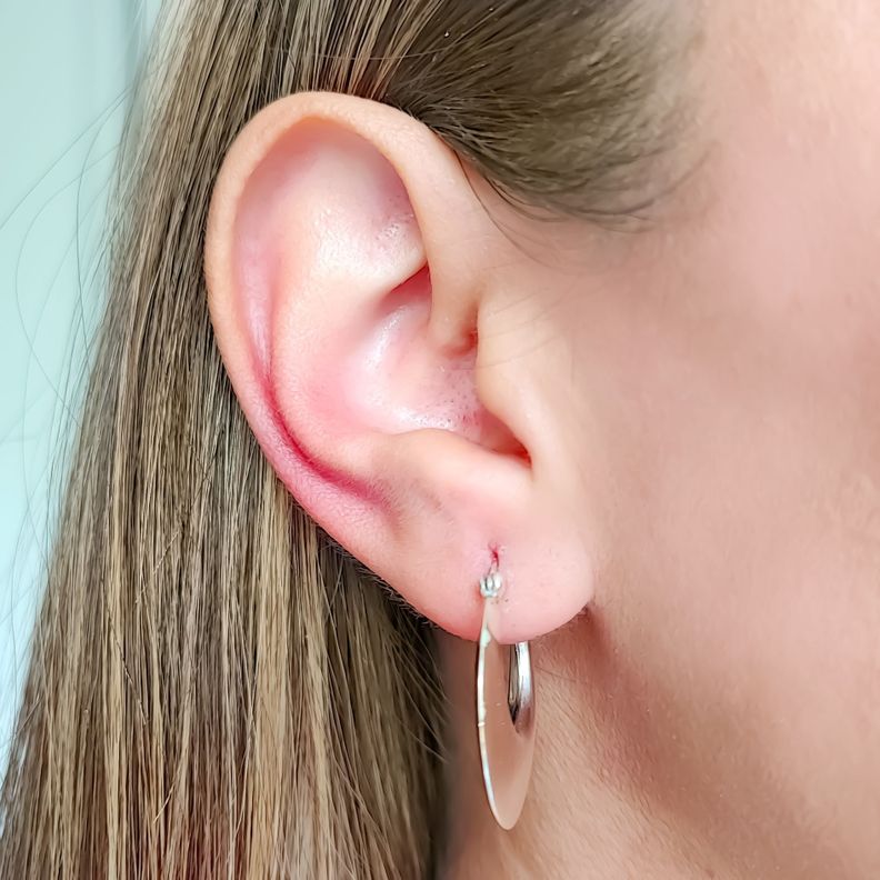 Aros Argolla Bote 25mm Plata Fina 925-3