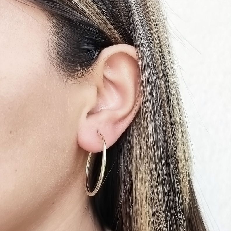 Aros Argolla 34mm Enchapado Oro 18K-1