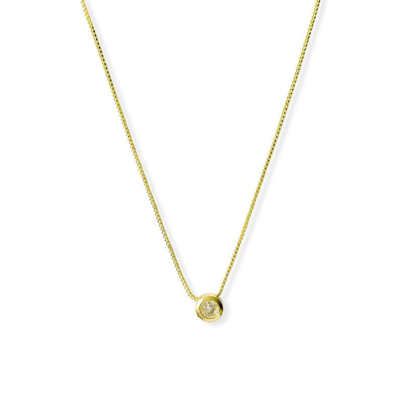 Collar Punto De Luz 5mm Borde Enchapado Oro 18K-0