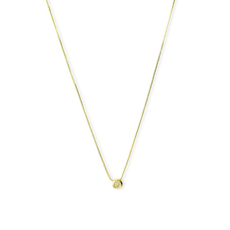 Collar Punto De Luz 5mm Borde Enchapado Oro 18K-1