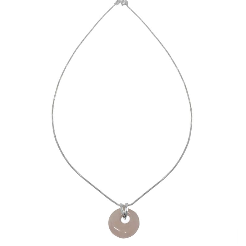 Collar Antonella Cuarzo Rosado Plata Fina 925-1