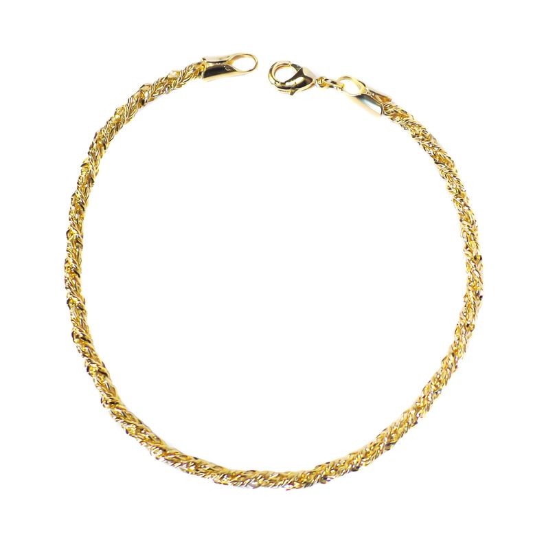 Pulsera Cadena Torcida Enchapada Oro 18K-0